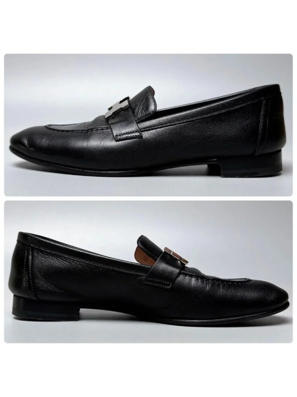 Hermes Mokarin Paris Black Loafers